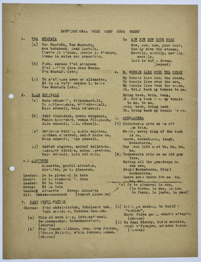 The presentation of a project by the YMCA aiming to motivate self help in refugee camps