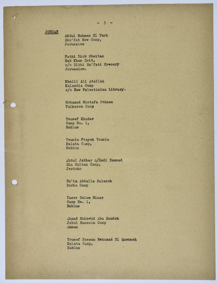 The presentation of a project by the YMCA aiming to motivate self help in refugee camps