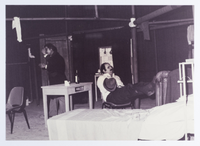 Footage taken from the theatrical performance of "The Two Expatriates" at the Omareyah School theatre in Jerusalem