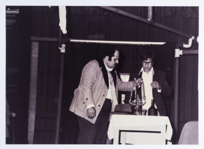 Footage taken from the theatrical performance of "The Two Expatriates" at the Omareyah School theatre in Jerusalem