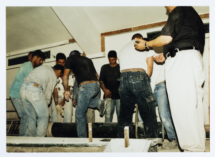 Phases of the construction of Al-Kasaba Theatre in Jerusalem