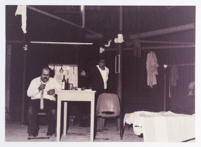 Footage taken from the theatrical performance of "The Two Expatriates" at the Omareyah School theatre in Jerusalem
