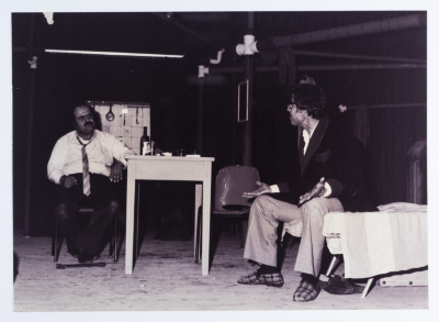Footage taken from the theatrical performance of "The Two Expatriates" at the Omareyah School theatre in Jerusalem