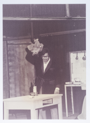 Footage taken from the theatrical performance of "The Two Expatriates" at the Omareyah School theatre in Jerusalem