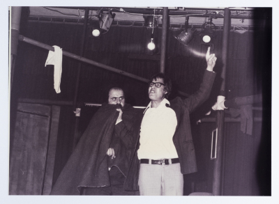 Footage taken from the theatrical performance of "The Two Expatriates" at the Omareyah School theatre in Jerusalem