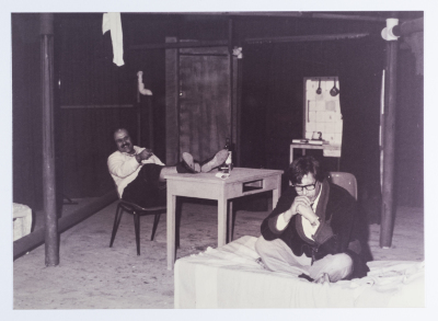 Footage taken from the theatrical performance of "The Two Expatriates" at the Omareyah School theatre in Jerusalem