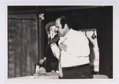 Footage from the theatrical performance of "The Two Expatriates" at the Omareyah School theatre in Jerusalem