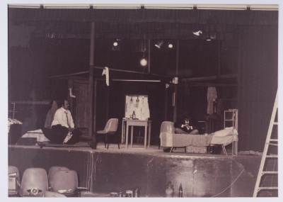 Footage from the theatrical performance of "The Two Expatriates" at the Omareyah School theatre in Jerusalem