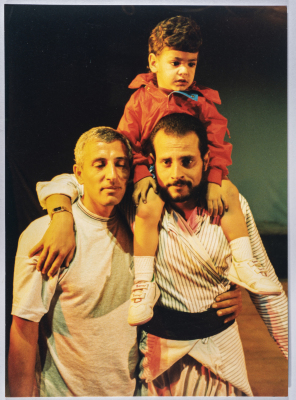 Participation of the folk arts  band at the Palestine International Festival in Birzeit in 1993