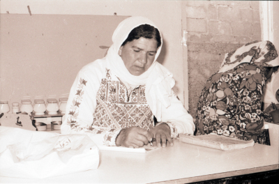 A Woman Learning How to Write 