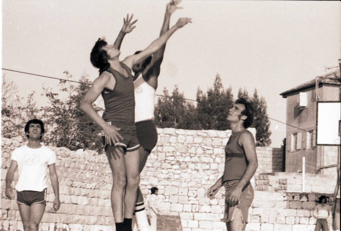 Basketball Teams Players During a Game Held at Birzeit University 