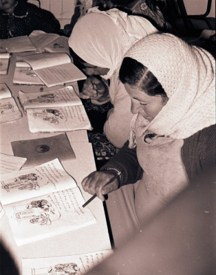 Women Receiving Education During One of the Literacy Classes 