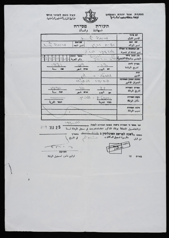 Shaheed Mohammad Abu Aker death certificate