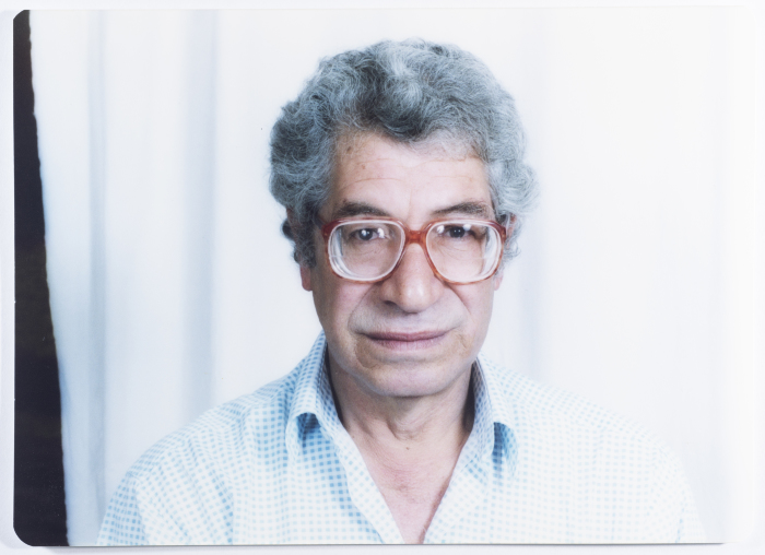 A portrait of the late Palestinian director Mustafa Abu Ali