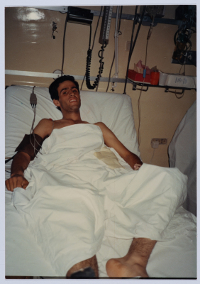 The Shaheed Mohammad Abu ʿaker Receives Treatment at al-Makassed Hospital 