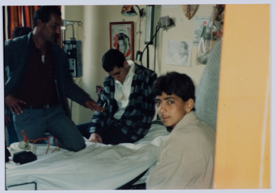 The Shaheed Mohammad Abu ʿaker with the Shaheed Jad ʿatallah at al-Makassed 