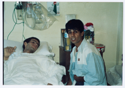 Nidal Abu ʿaker Visits Mohammad Abu ʿaker at the Hospital 