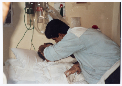 Nidal Abu ʿaker Visits Mohammad Abu ʿaker at the Hospital 