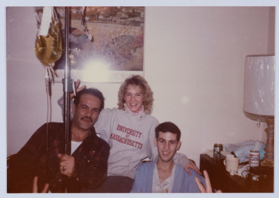 The Shaheed Mohammad Abu ʿaker with his Father and a Nurse in a Hospital in America 