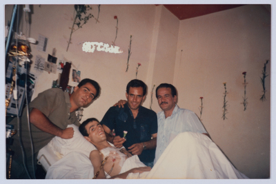 Shaheed Mohammad Abu ʿaker with Friends at the Hospital 
