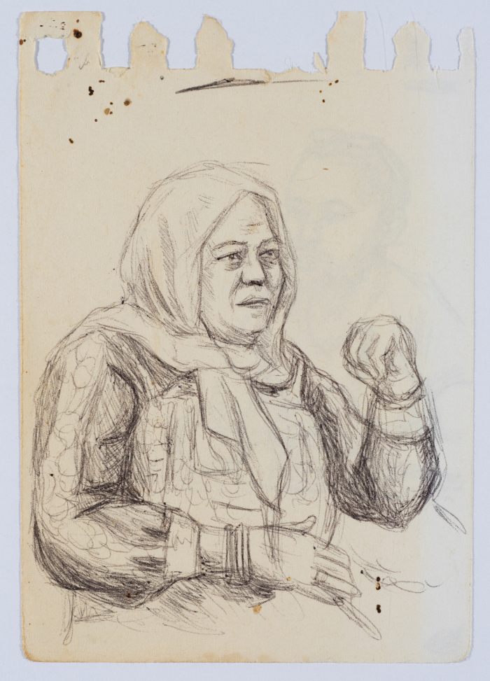 A Drawing of the Shaheed Mohammad Abu ʿaker's Mother
