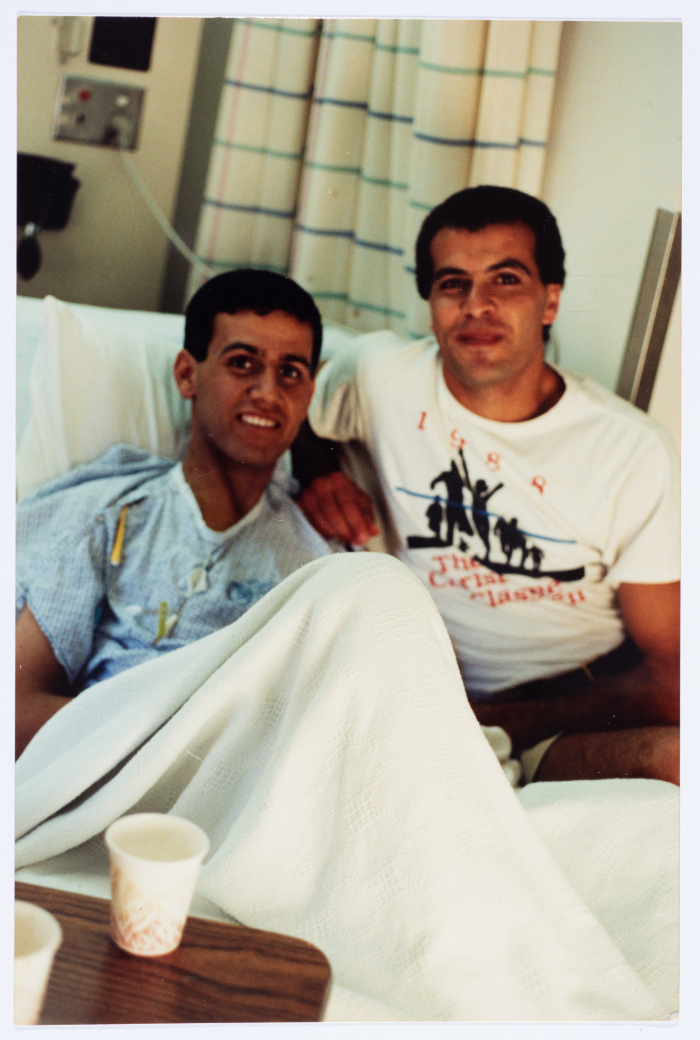 Injured During the First Intifada, the Shaheed Mohammad Abu ʿaker Receives Treatment 
