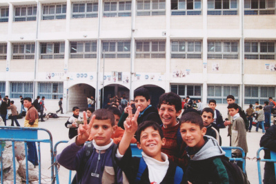 A Photograph of Palestinian Children at School in Dheisheh Refugee Camp