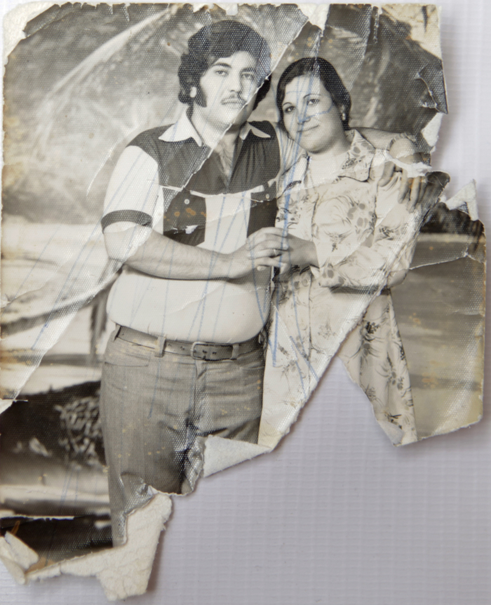 A Photograph of a Palestinian Refugee Man and Woman in Dheisheh Refugee Camp