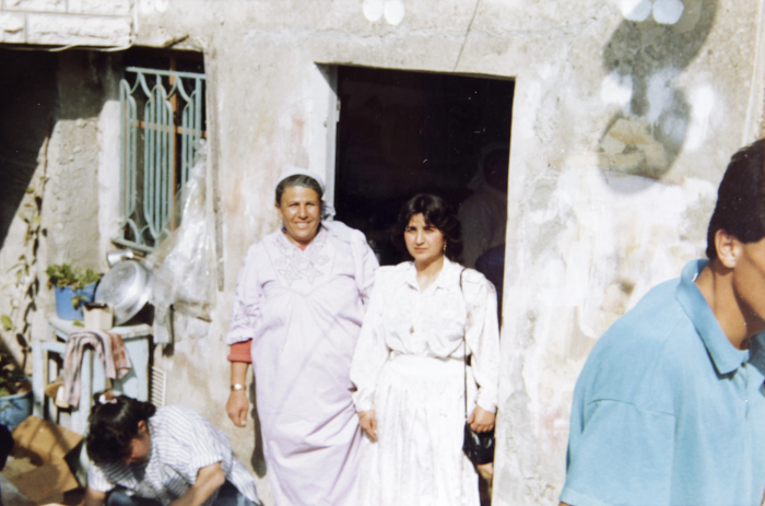 A Photograph of Malka abu Aker and a Palestinian Woman in Dheisheh Refugee Camp