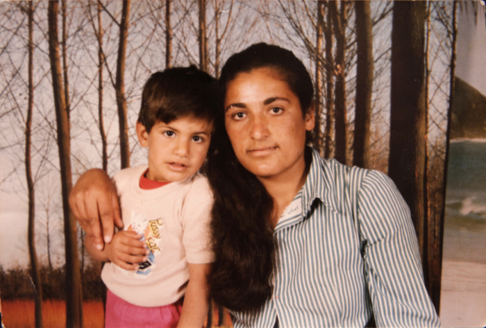 A Photograph of a Palestinian Woman and Child in Dheisheh Refugee Camp

