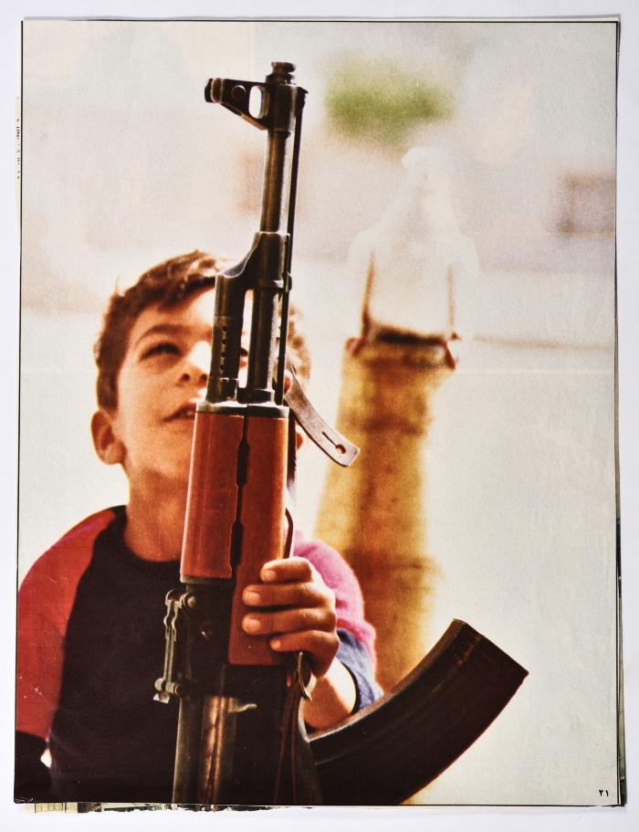A Child Holding a Rifle, a Newspaper Clipping, Lebanon, 1982- 1988