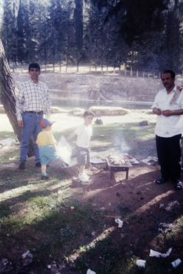 A Photograph of Naʿim abu Aker with His Son Nidal and His Grandchildren 