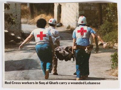 إخلاء جريح لبناني، سوق الغرب، 1989