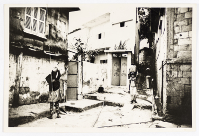 Two Children standing in the Lanes of one of the Palestinian Refugee Camps in Lebanon