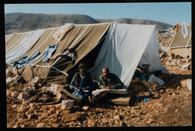 A Scene from the Daily Life of Marj az-Zuhur Deportees, South Lebanon, 1993