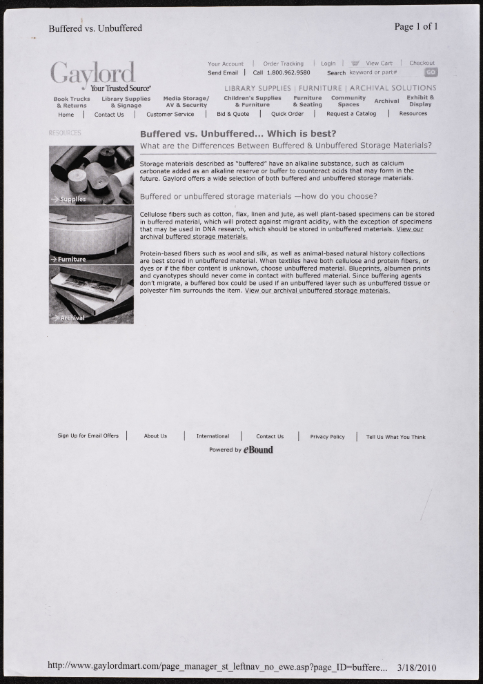 An Order of Necessary Supplies for the Preserving School Archive Papers 