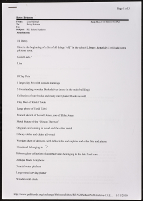 An email from Lisa Ma