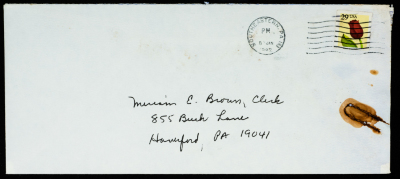 Envelope letter to Mary Brown