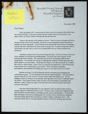 Report on teaching experience in the Friends