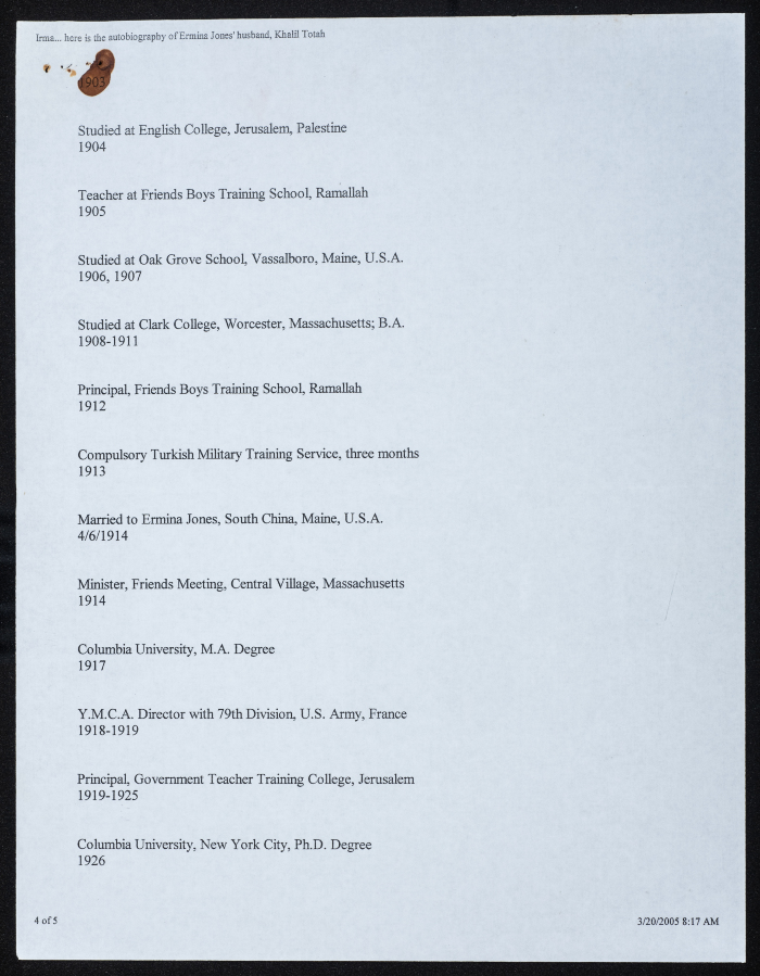 Email from Clark Wilton to Erma Jones