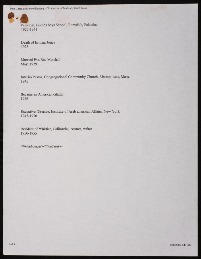 Email from Clark Wilton to Erma Jones