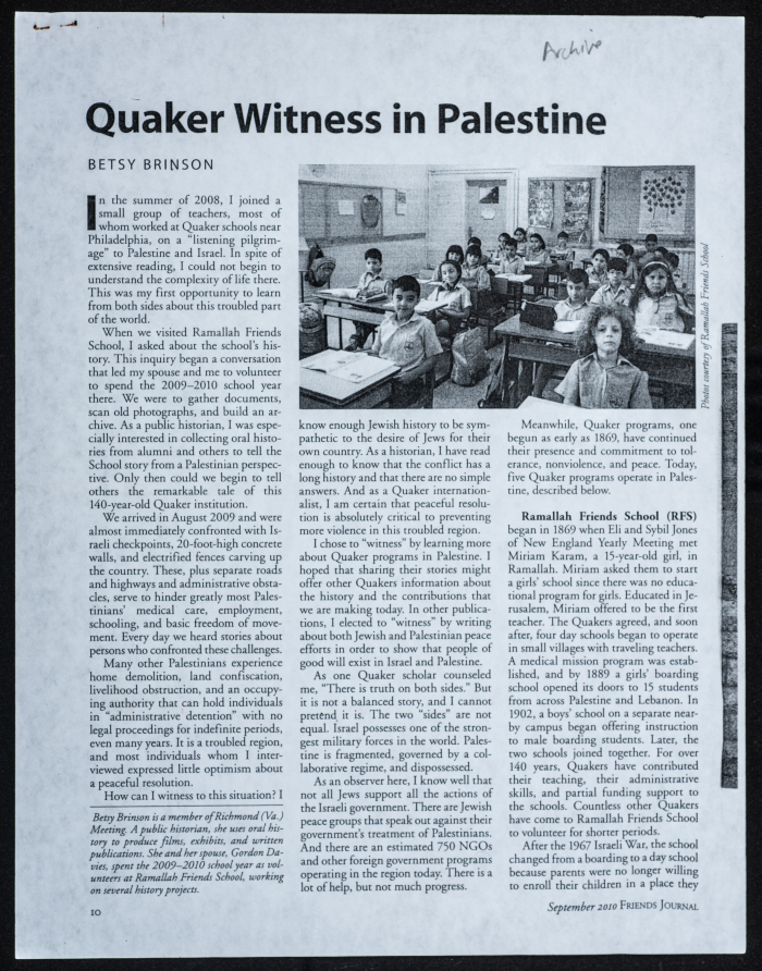 An article by Betsy Branson