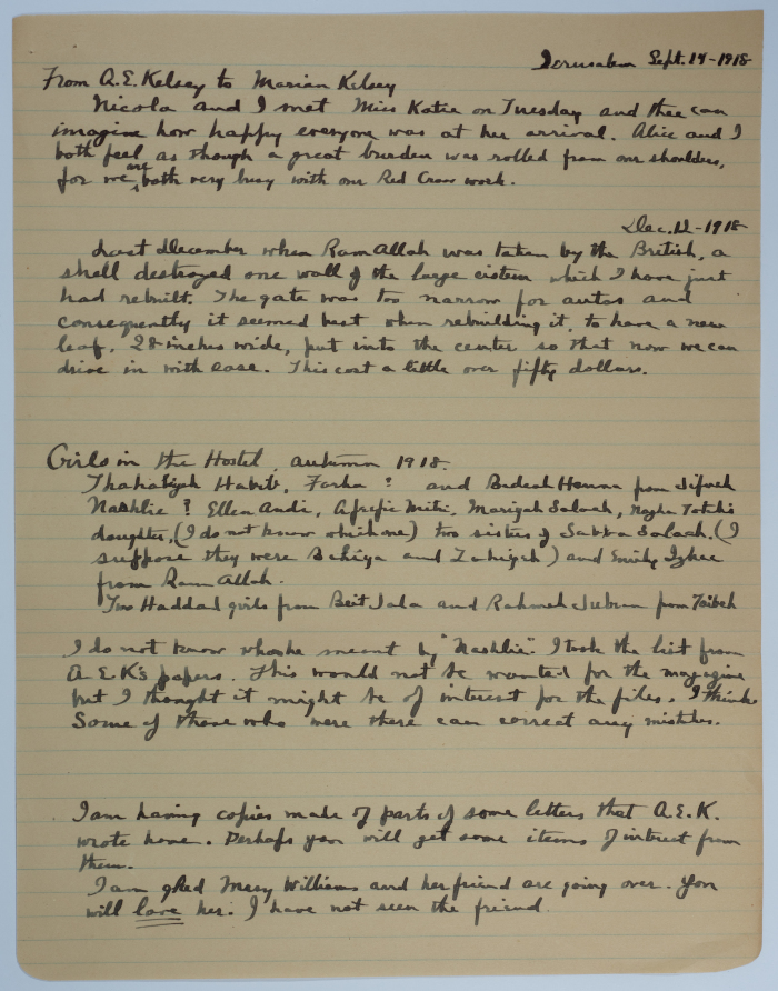 A letter from Edward Kelsey to his wife, Mirian Kelsey