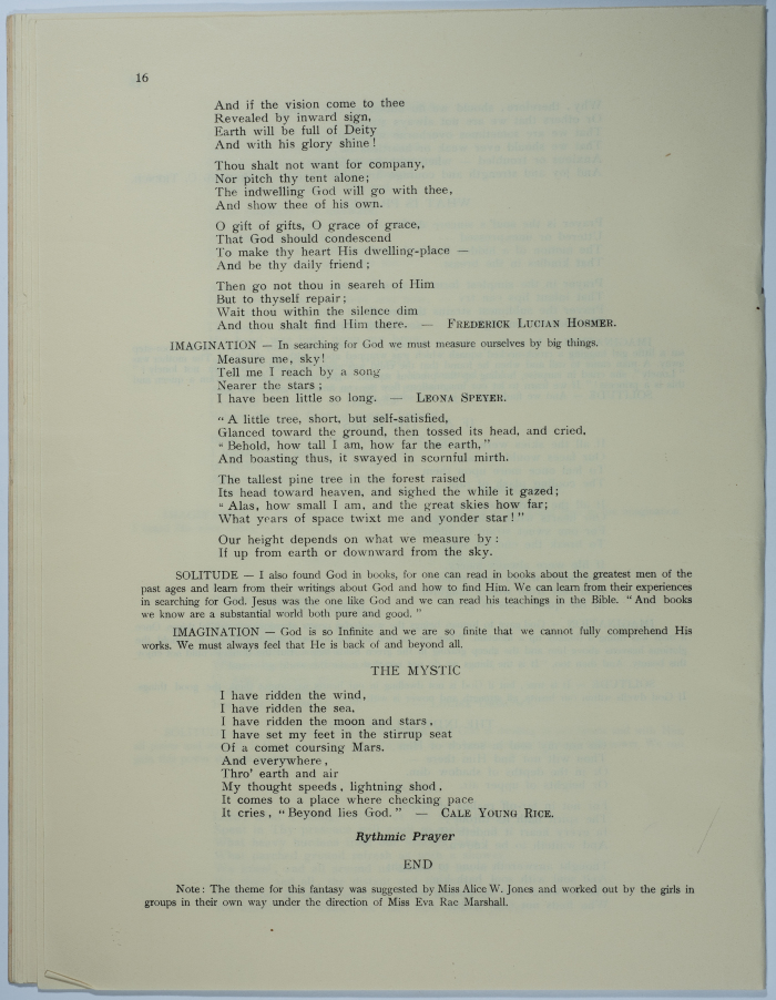 A poem entitled Search for God