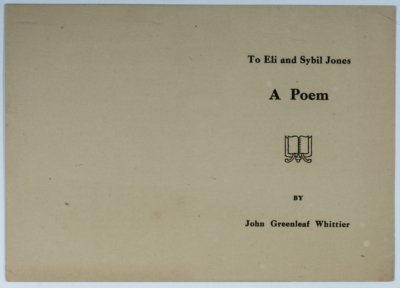 A poem dedicated to Elay and Sibble Jones