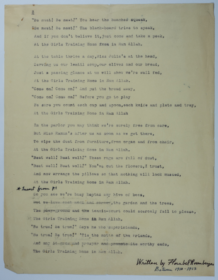 A poem tells the story of the school