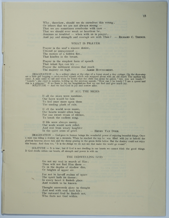 A poem entitled Search for God