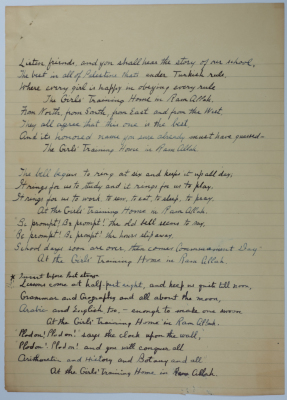 A poem tells the story of the school