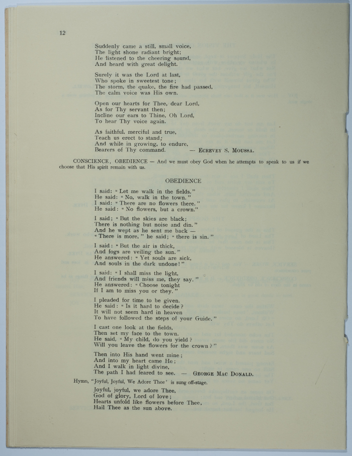 A poem entitled Search for God