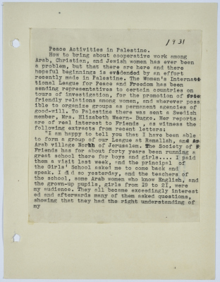 A section of a document that talks about the activity of establishing peace between Muslims, Christians and Jews